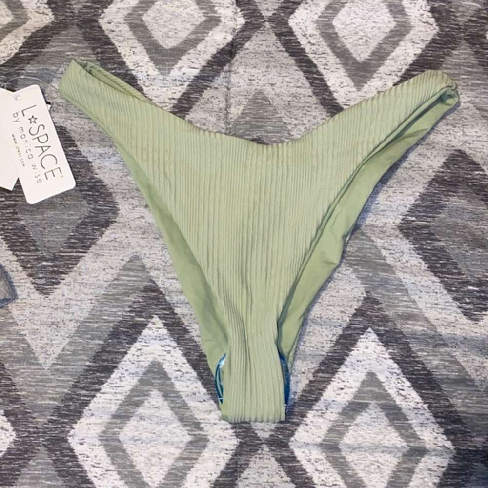 L*Space Light Olive Cabana Bitsy Bikini Bottom